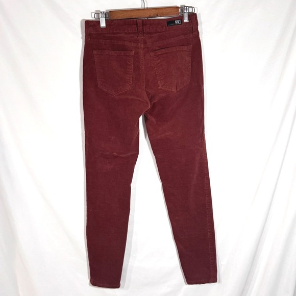 Kut From‎ The Cloth Diana Skinny Corduroy Pants Women 4 Rust Burnt Orange Jeans - Picture 2 of 8